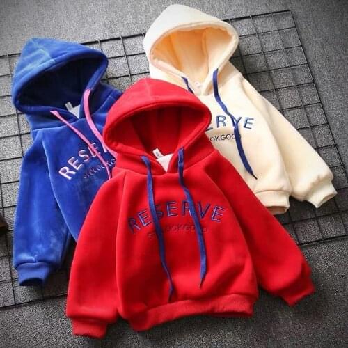 Baby Boys Girls Winter Plus Velvet Warm Coat Teenage Comfortable Outdoor Jacket School Kids Cotton Hoody Top Toddler Baby Clothe