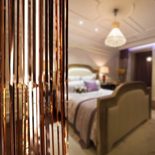 1PC Rose Gold Foil Fringe Curtain Metal Wire Birthday Party Wedding Background Living Room Bedroom Curtain Decoration