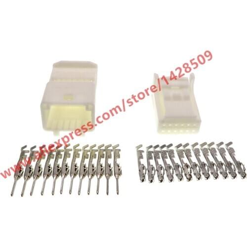 10 Sets 12 Pin Car Vehicle Central Control Cable Socket Female Male Plug For Toyota 1473407-1 1318774-1