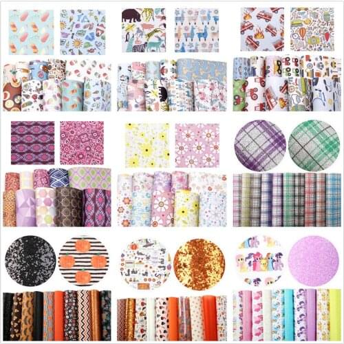 David accessories 10Pieces/set 20*33cm Car Fruit Flower Synthetic Leather Patchwork Hair Bow Handbag DIY,1Yc6329