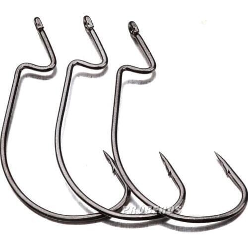 10 Pcs Fishing Gear Soft Bug High Steel Carbon Bass Barbed Hooks Wide Crank 5/0 # -1/0 # Fishing Hook For Fish New Tackle Tools