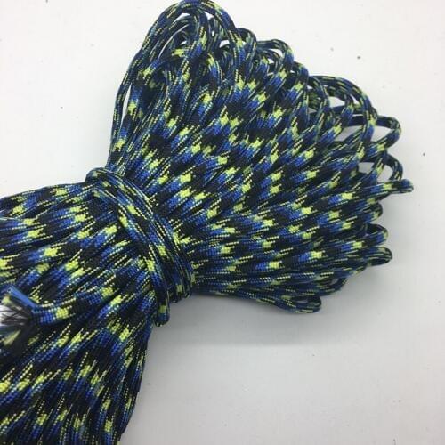 10Yards/Lot Mix color Paracord Bracelets Rope 7 Strand Parachute Cord CAMPING HiKING Green+Black+Blue