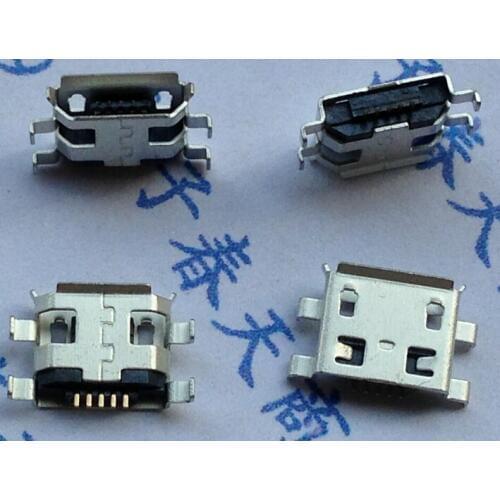 100pcs Micro USB 5pin B type 0.8mm Female Connector For Mobile Phone mini USB Jack Connector 5pin Charging Socket Four feet plug