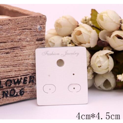 100pcs 4*4.5cm White Paper plastic Earring Package Card Earring Stud Holder Jewelry Card Earring Display Accessories Showcase