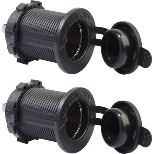 2pcs Motorcycle Cigarette Lighter Socket USB 12V Waterproof Car Boat Power Outlet Socket Receptacle Power Plug