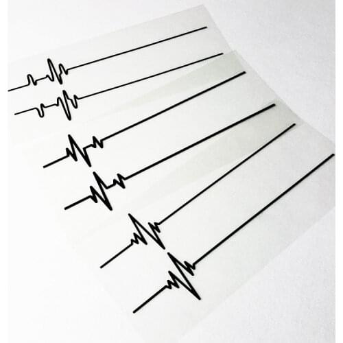 2x Car Styling Vinyl Decals Creative Hearbeats Electrocardiogram Motorcycle Oil Tank Stickers 25cm