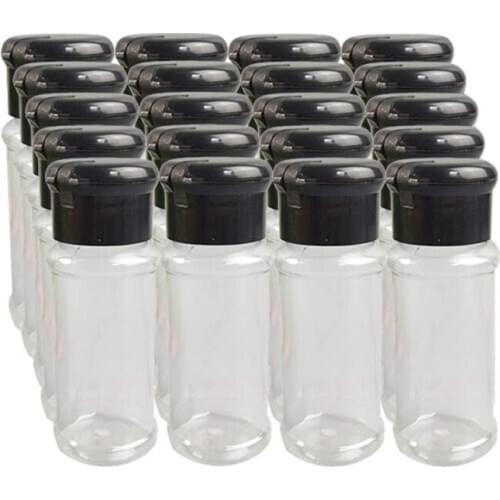 20Pcs/Set 100Ml Spice Salt Pepper Shakers Black Seasoning Jar Can Pepper Bottle Barbecue Condiment Kitchen Gadget Tool