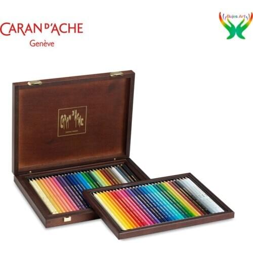 60/120 water-soluble color pencil Swiss CARAN D'ACHE SUPRACOLOR series hand-painted drawing soft color pencil wooden gift box
