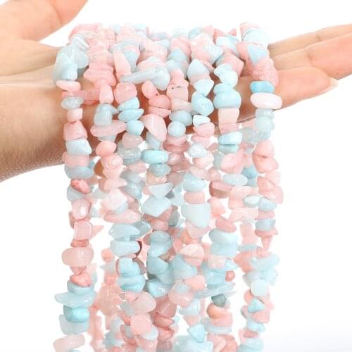 Irregular Freeform Natural Morganite Stones Beads Chips 3-5-8MM Gravel Beads For Jewelry Making DIY Necklace Bracelets Supplies