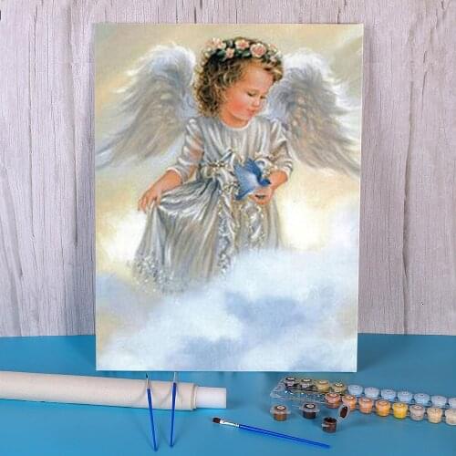Angel Religion Paint By Numbers Complete Kit Acrylic Paints 40*50 Canvas Pictures Home Decor Crafts Adults Drawing