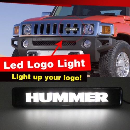 For Hummer H1 H2 H3 H3T Car Badge Emblem DRL Day Running Light Front Hood Grill Grille Bonnet Led Logo Light Lamp