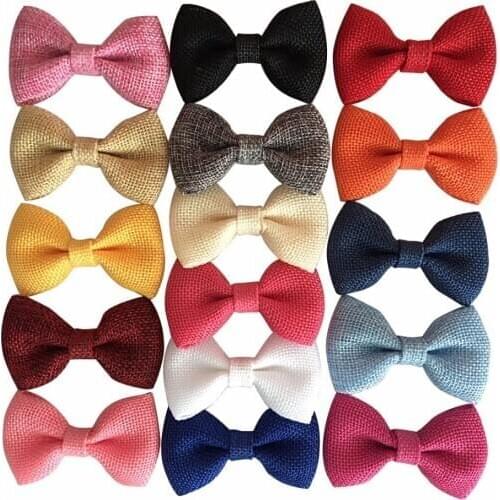 3" Burlap Fabric Bows, Baby Girls Hair Bows, Kids Bows For Clips Headbands Hair accessories, 48pcs/lot Free Shipping