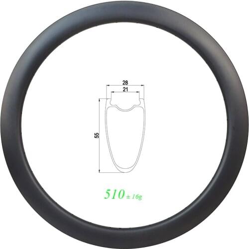 500g 700c all road gravel disc clincher tubeless carbon rim 55mm deep 28mm wide 21mm inner width UD 3K 12K 24 28 32 36 Holes