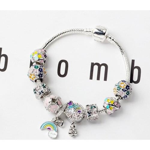 Colorful Rainbow Bracelet for Women Diy Charm Bracelets & Bangles Birthday Gifts for Women