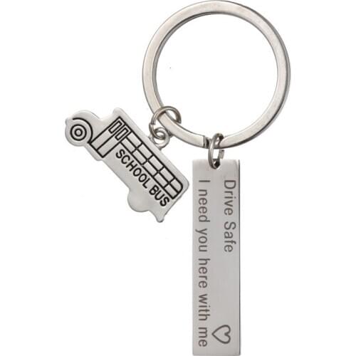 New Drive Safe I Need You Here With Me Key Chain Car Key Ring Custom Keychain Laser Engraved Steel Couples Key Chain Llavero