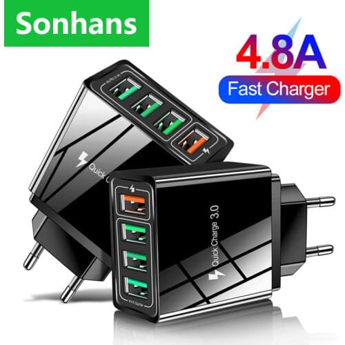 USB Charger Fast Travel Mobile Phone Charge Quick Wall Charging EU UK US QC 3.0 Plug Adapter For iPhone Huawei Mate 30 Pro