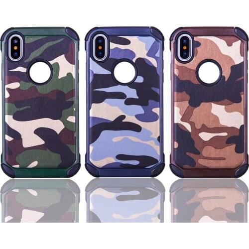 For Apple iphone X Camo design case PC+TPU 2 in 1 shockproof hard case for iphone X DHL free shipping 100 pcs/set