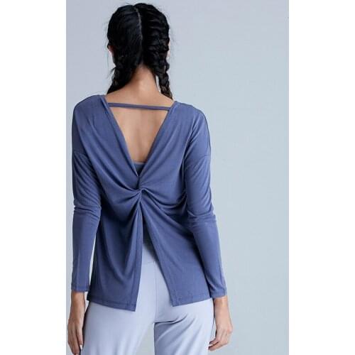 CretKoav Autumn Women Loose Long Sleeve Sport T Shirt Fitness Running Kink Design Quick-Drying Bandage Yoga Tops T Shirt