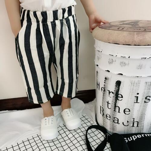 Children Casual Pants Summer New Boys Striped Capris Pants Summer Boys Clothes Fashion Korean Baby Boys Sport Trousers Outfits