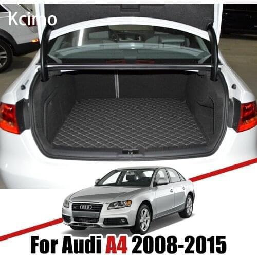 For Audi A4 B8 2008-2015 4-door Saloon Limousine Leather Car Trunk Mat Cargo Liner Boot Pad Auto Floor Mat 2009 2010 2011 2012