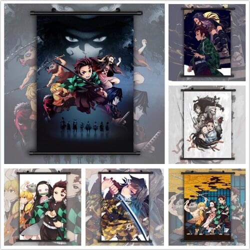 Demon Slayer: Kimetsu no Yaiba Tanjirou Nezuko Anime manga wall Poster Scroll