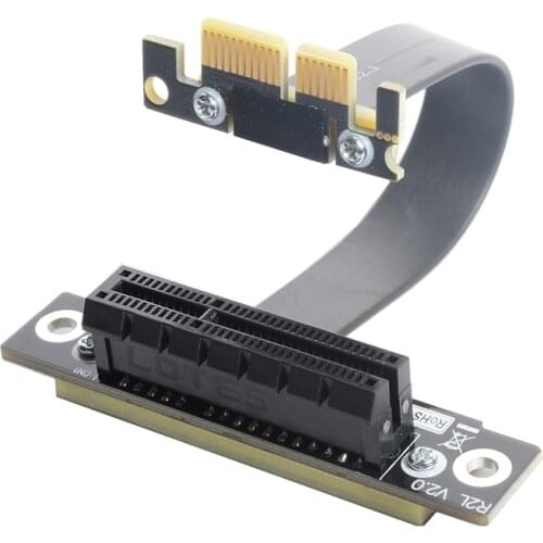 ADT R12SL-FL PCI-e X4 Extension Cord Cable Connected to x1 PCIe 1x to 4X Support Network Card Hard Disk Card Double Right Angle