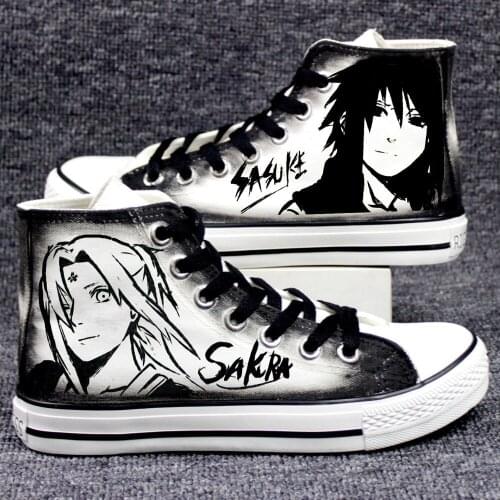 Couples Classic Anime Canvas Shoes Ninja Fashion Sneakers Men Women High Top Casual Shoes Mens Running Shoes Basket Tenis Sasuke
