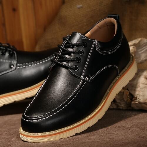 Leather Mens Casual Shoes Flats Formal Dress Shoes Nonslip Slip on Black Mens Loafers Breathable Male Footwear