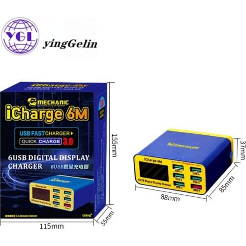 MECHANIC icharge 6M QC 3.0 USB Smart Charge Support Fastcharging Charger For iPhone For SAMSUNG HUAWEI XIAOMI OPPO VIVO