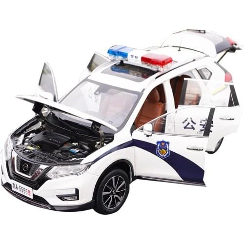 1/18 Alloy die-casting car model Nissan X-TRAIL police car 2018 high-end collection of childrens toys and gifts family display