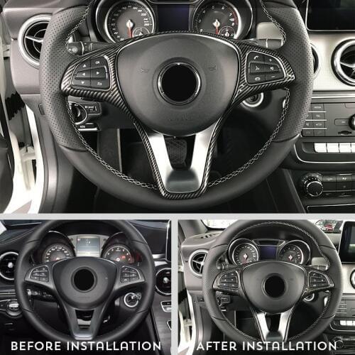 Modified Abs Steering Wheel Button Trim Sticker Frame Cover Decoration Accessories For Mercedes Bezn W205 W213 Vito W447 Gla Glc