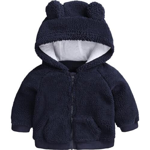 Fashion Costumes For Baby Girls Cute Coats Boys Hoodies Baby Winter Cashmere Jackets Wool Hooded Clothes Criancas Jaqueta