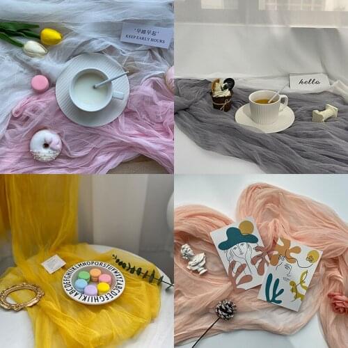 Crumpled Tulle Gauze Photography Backdrops Cloth Fotografie Material Life Photo Studio Photo Background Food Shoot Props