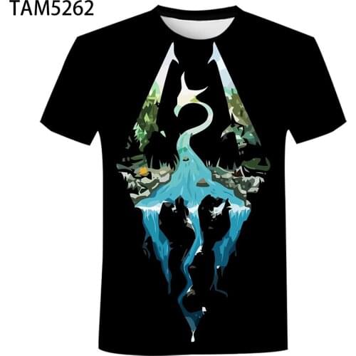 2021 New Summer Skyrim 3D T shirt Men Women Children Casual Fashion Streetwear Boy Girl Kids Printed T-shirt Cool Tops