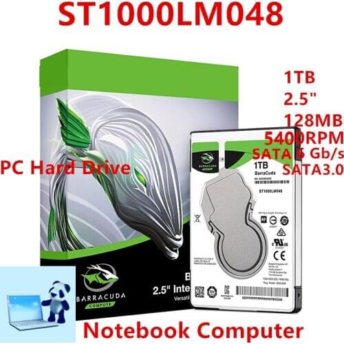 New HDD For Seagate Brand BarraCuda 1TB 2.5" SATA 6 Gb/s 128MB 5400RPM For Internal Hard Disk For Notebook HDD For ST1000LM048