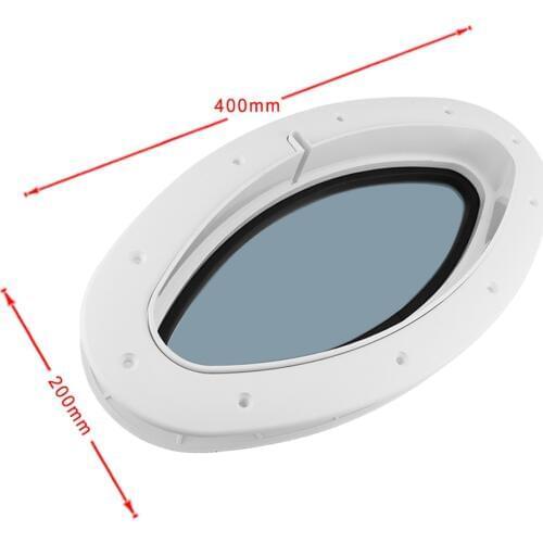 Oval Marine Port Hole/Window - Porthole – Nautical/Boat/Navy/Yacht - Tempered Glass -400x200mm 15x8 inch