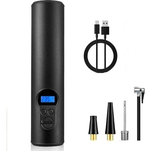 Portable Digital LCD Air Compressor Mini Tire Inflator Hand Held Pump for Car Bike 150PSI With LED Emergency Light