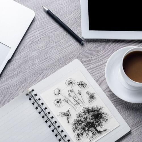 DIY Wishing Tree Pattern Transparent Clear Seal Scrapbooking Photo Album Card Decorative Rubber Stamp Sheets