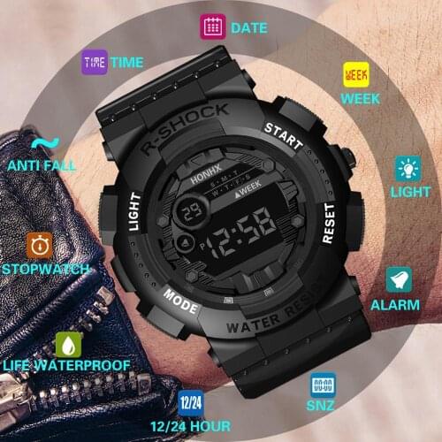 HONHX 2019 Luxury Mens Digital LED Watch Digital Date Alarm Waterproof Sport Men Outdoor Electronic Watch Clock Dropshipping #1