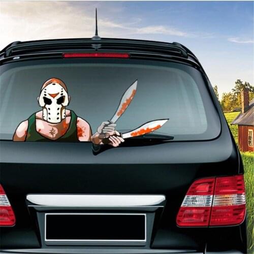 Halloween Removable Waving Wiper PVC Rear Window Wiper Stickers Rear Windshield Car Sticker Car Christmas Decoration Dropship