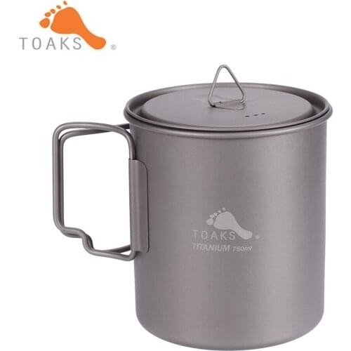 TOAKS Outdoor Hiking Camping Picnic Titanium Pot Mug Bowl 3 in1 Lightweight Camping Equipment 750ml