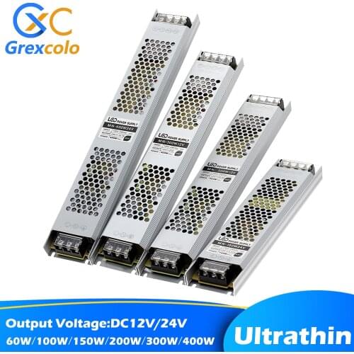 Ultra Thin Lighting Transformers DC 12V 24V LED Power Supply 60W 100W 150W 200W 300W 400W AC190-240V Driver For LED Strips