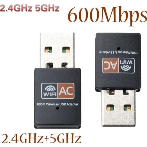 USB WiFi Adapter 2.4GHz 5GHz 600Mbps WiFi Antenna Dual Band 802.11b/n/g/ac Mini Wireless Computer Network Card Receiver