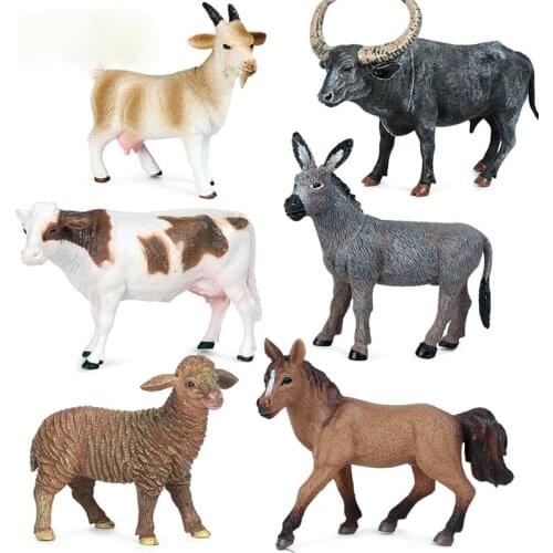 High Quality Simulation Poultry Animals Sheep Horse Cow Hen PVC Model Miniature Farm Action Figures Educational toy for children