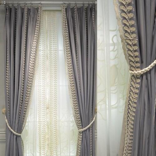 Tulle Curtains For Living Room Bedroom Window Light luxury modern simple shading curtain living room bedroom villa floor curtain