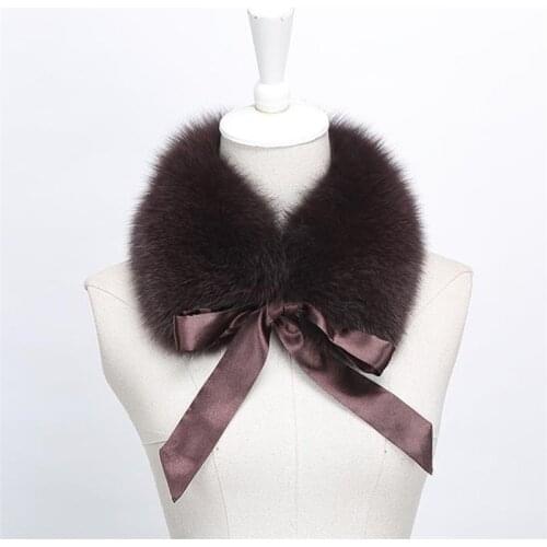 100% Real Fox Fur Collar Muffler Fur Scarf For Winter Fox Real Fur Collar For Wool Coat Coat Decoration Lovely Collar For Girl