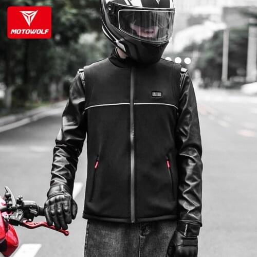 MOTOWOLF Motorcycle/Electric-Bike Electric Heating Vest Heating Clothing Winter Riding Cold Warm Vest Waterproof Rider Suit