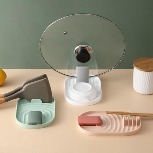 1pcs Plastic Spoon Rests Storage Rack Shelf for Pot Cover Spoon Pot Clips Shelf Household Kitchen Tools