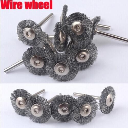 10pcs Steel Wire Wheel Brush dremel tools accessories rotary tool for mini drill tools electric burr deburring free shipping