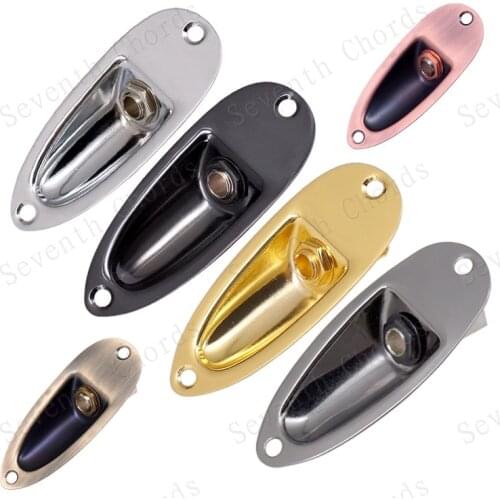 2 Pcs 6.35mm 1/4" Boat Style Plate Output Input Jack Socket for Electric Bass Guitar